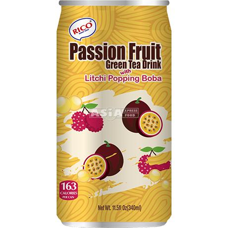 Passion Fruit Green Tea Litchi Popping
