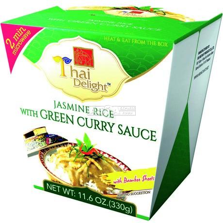 Riz Cuit Sauce Curry Vert
